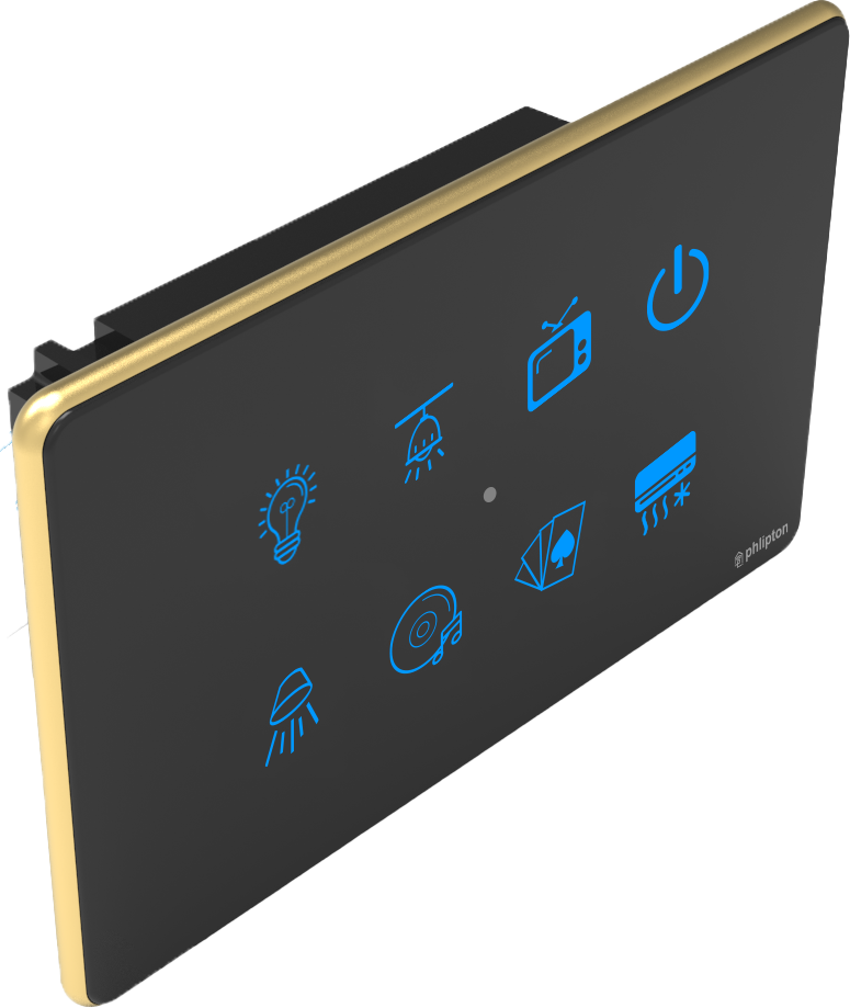 [PN-ZGP-4M  (8+0+0+0U) BG] SR32. Luxeray 8 Switch - 4M (8+0+0+0U)  (ZIGBEE, Black, Gold)