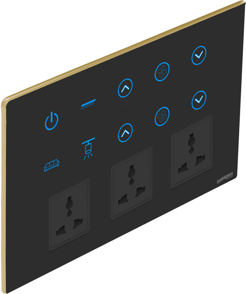 SR44. Luxeray 4 Switch+ 2  Fan + 3 Socket - 12M (4+2+0+3)