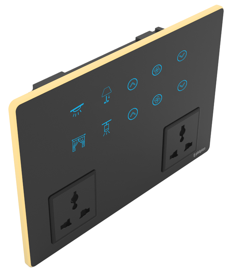SR22. Luxeray ZigBee 4 Switch (Toggle/Scene/2-Way/Dimmer) + 2 Fan + 2 Socket Glass Panel Touch Switch- 12M (4+2+0+3)