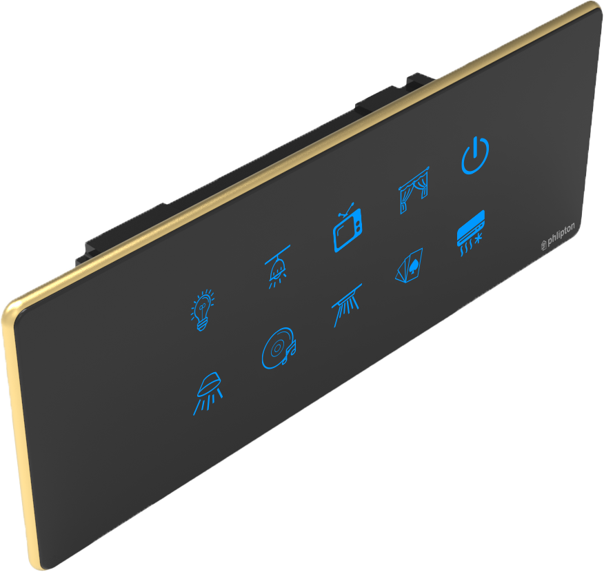 [PN-ZGP-6/8M (10+0+0+0) BG]  SR46. Luxeray 10 Switch-  6/8M (10+0+0+0) (ZIGBEE, Black, Gold)