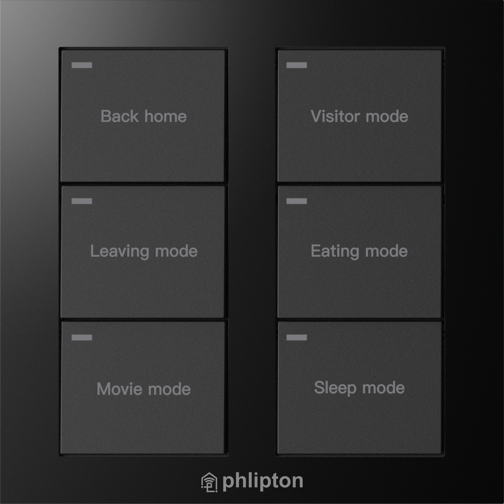 SR88. wireless ZigBee 6 Button For 18 Scene Control With magnetic wall Plate With Removable 2 X CR2032