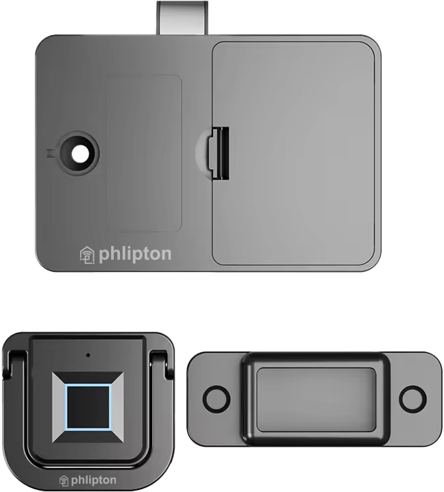 SR214. WD1 Premium Pull Ring Design Fingerprint Smart Lock for Cabinet, Drawer & Wardrobe with Type C for Emergency Power Supply  