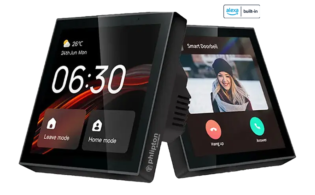 SR59. Phlipton Multi-functional Indian 2M standard Touch Screen Panel In build ZigBee + Sigmesh Multimode Gateway For Central Control 4 Inch With VDP Video calling support With Alexa Inbuilt Certified