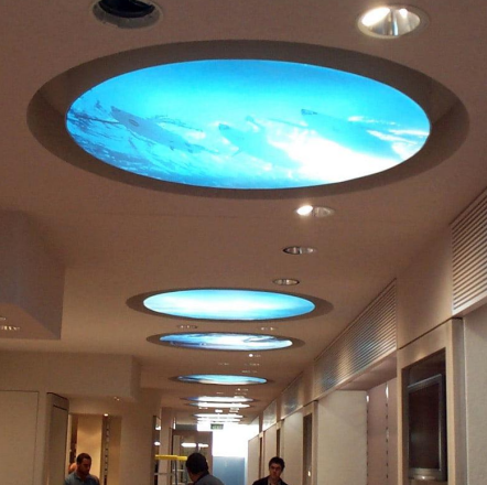 Zigbee Printed Curved or Flexible Printed Febric Stretch Ceiling Material - CCT tunable Dimmable (Imported Waterproof Febric + Metal Profile For Febric fitting + Led strip + Zigbee Controller + Power Supply) Per Sq Feet rate
