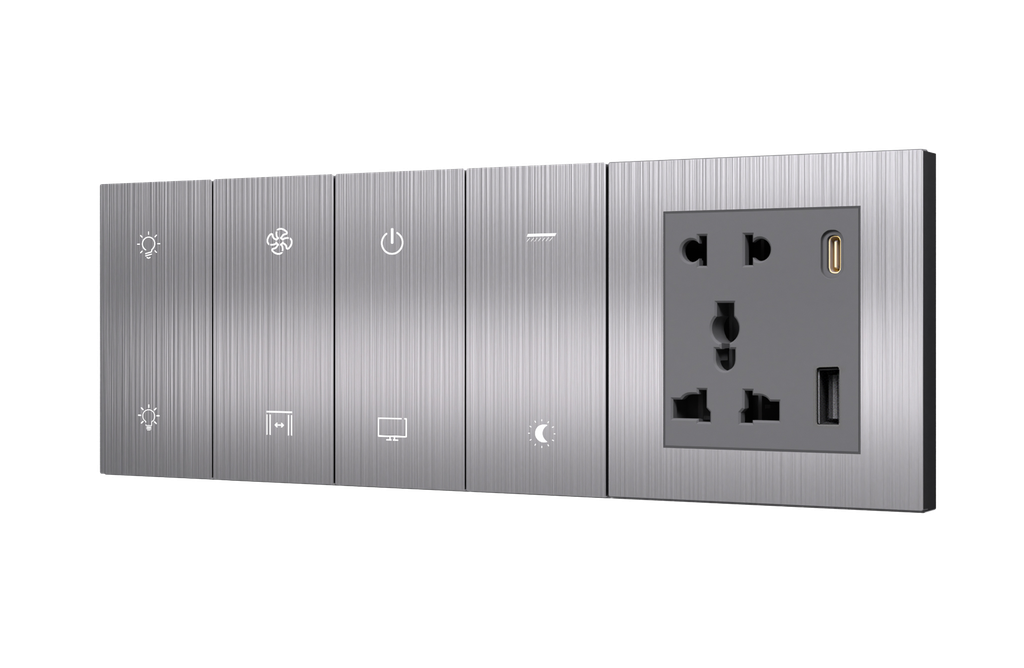 SR12. TITAN ZigBee 8 Switch (10L / 7L+1F) : 6/8M (4S+4S+SK)