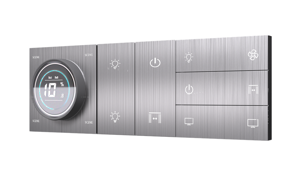 SR22. TITAN ZigBee Knob For 4 Zone Zigbee Lighting Brightness & Color Control + 10 Switch (10L / 7L+1F) : 6/8M (K+4S+6S)
