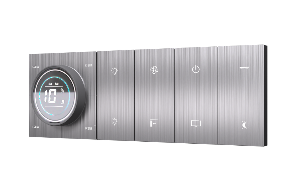 SR19. TITAN ZigBee Knob For 4 Zone Zigbee Lighting Brightness & Color Control + 8 Switch (10L / 7L+1F) : 6/8M (K+4S+4S)