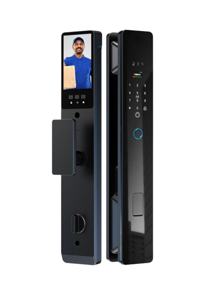 SR107. Series 2 Pro Lock (Face ID + Palm + RFID + PIN + Key + Camera + Screen + App + Doorbell 2 Way Talk + Active Anytime Unlock + Lock Bind + Fingerprint / 3rd Party RX-TX Remote +₹1100)