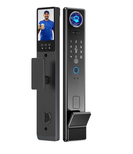 [PN-WDL-S3Pro Ai] SR106. Series 3 Pro Ai Lock (CNC Finish + Ai Voice Enabled Front Screen + Face ID + Palm + RFID + PIN + Key + Camera + Screen + App + Doorbell 2 Way Talk + Active Anytime Unlock + Lock Bind + Fingerprint / 3rd Party RX-TX Remote + ₹1100) 