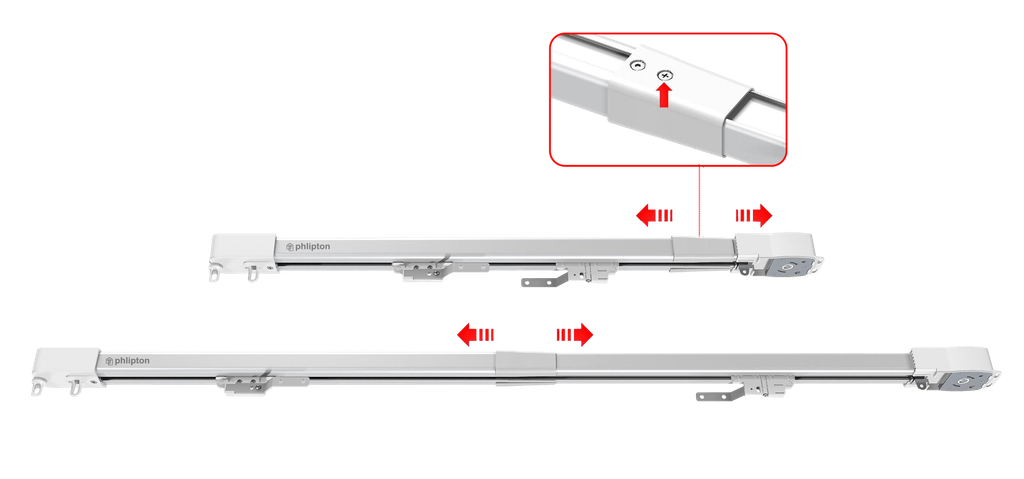 SR202. 15 feet Expandable Premium Imported Quality Curtain Center Opening Track Set With Drivers & Other Accesories For Slidder Curtain Motor (2.5m - 4.5m)
