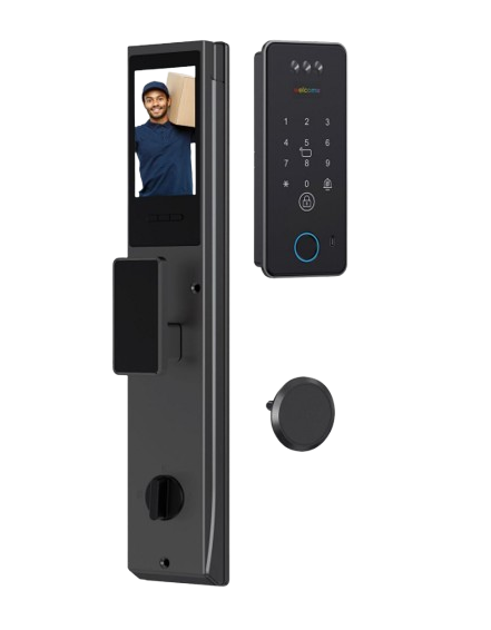 [PN-WDL-S3Pro Slim] SR105. Series 3 Pro Slim Lock (CNC Finish + Face ID + Palm + RFID + PIN + Key + Camera + Screen + App + Doorbell 2 Way Talk + Active Anytime Unlock + Lock Bind + Fingerprint / 3rd Party RX-TX Remote +₹1100)