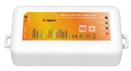 SR146. 5-in-1 SPI Strip Controller (RGB+CCT / Music / 5V–24V) Dream Color • 1024 Pixel • MIC Built-in