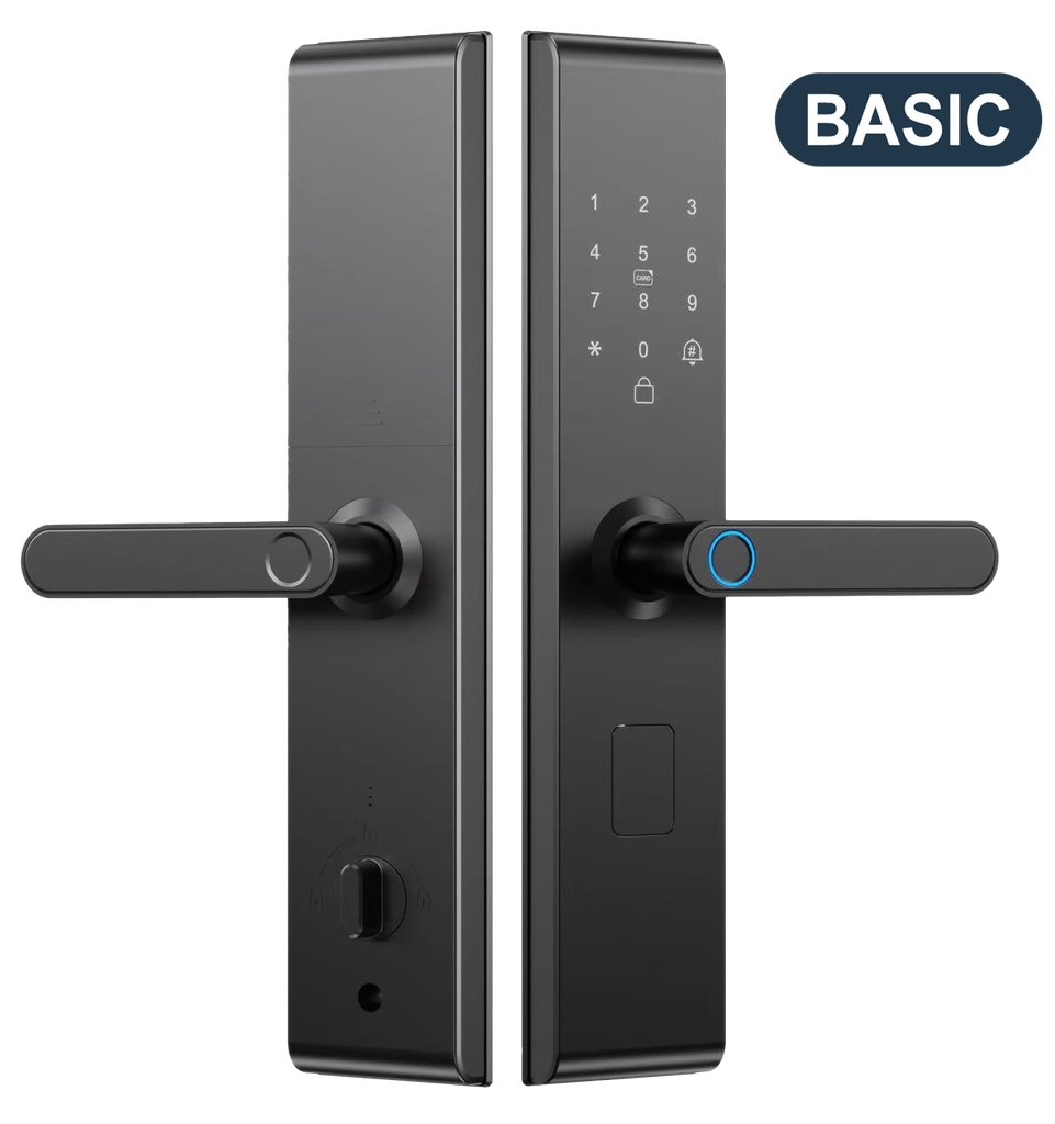 SR194|115|116|197. Series 1 Pro Smart Biometric
Door Lock With Finger print + RFid
+ passcode + mechanical key