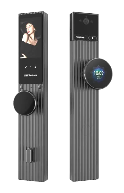 SR120. Series 6 Pro Ai Lock (Solid Silver Finish + Face ID + Palm + RFID + PIN + Key + Camera + Screen + App + Doorbell 2 Way Talk + Active Anytime Unlock + Lock Bind + Fingerprint / 3rd Party RX-TX Remote +₹1100)