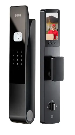 SR119. Series 5 Ai Lock (Blue/Gold/Black/Grey/Red Colors + Face ID + Palm + RFID + PIN + Key + Camera + Screen + App + Doorbell 2 Way Talk + Active Anytime Unlock + Lock Bind + Fingerprint)
