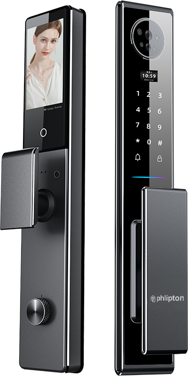 SR128. Series 6 WiFi-LE Premium CNC 
Process Manufactured Smart Palm 
Recognition Door Lock With 
Camera And screen with Active 
Doorbell Feature+One Touch 
Mobile App Unlock + Finger print 
+ Palm Vains Recognition Unlock 
+ RFid + passcode + mechanical 
key + OTP + Direct Scene 
Integration with limited TUYA VDP 
& Doorbells