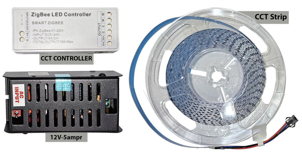 SR194|195. ZigBee High Quality Premium CCT Led Strip (12V/24V 240 led/Meter) For Profile Making With Driver and Power Supply