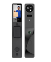 SR114. Series 4 Pro Ai Lock (Black Matte Finish + Ai Voice Enabled Front Touch Screen + Inbuild Pin In Screen + Face ID + Palm + RFID + Key + Camera + Screen + App + Doorbell 2 Way Talk + Active Anytime Unlock + Lock Bind + Fingerprint)