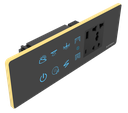 SR16. Luxeray ZigBee 6 Switch + 1 Curtain(Toggle/Scene/2-Way/Dimmer) + 5 Pin Socket + USB Type A & C 18W Fast charging 2.5D Glass Panel Touch Switch with Curved Bezel - 6/8M (6+0+1+1U)