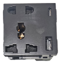 SR266. 5 Pin 13A Universal Socket With
Type C & A Fast Charging Port -
Black