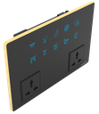 SR19. Luxeray ZigBee 10 Switch (Toggle/Scene/2-Way/Dimmer) + 2 Socket Glass Panel  Switch- 12M (10+0+0+2)