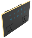 SR21. Luxeray ZigBee 7 Switch (Toggle/Scene/2-Way/Dimmer) +1 Fan+ 2 Socket Glass Panel Touch Switch- 12M (7+1+0+2)