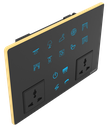 SR24. Luxeray ZigBee 12 Switch (Toggle/Scene/2-Way/Dimmer) + 1 Curtain + 2 Socket Glass Panel Touch Switch- 12M (12+0+1+2)