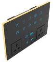 SR25. Luxeray ZigBee 11 Switch (Toggle/Scene/2-Way/Dimmer) + 1 Fan + 2 Socket Glass Panel Touch Switch- 12M (11+1+0+2)