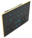 SR26. Luxeray ZigBee 8 Switch (Toggle/Scene/2-Way/Dimmer) + 2 Fan + 2 Socket Glass Panel Touch Switch- 12M (8+2+0+2)