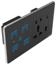 SR17. Luxeray 2 Curtain + 5  Pin Socket + USB Type A & C 18W  Fast charging- 4M (0+0+2+1U) 