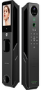SR207. Series 5 Pro WiFi-LE Smart Face Recognition Door Lock With Camera And screen with Active Doorbell Feature 2way Talk + Any Time Mobile App Unlock + Finger print + RFid + passcode + mechanical key + OTP + Active Smart Lock Bind Technology + Dual Full Size 4200Mah rechargable Battery for double Battery backup (Metallic Black) 